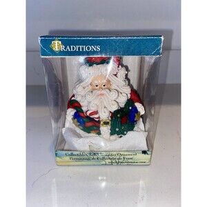 Traditions Collectible Santa Ornament – Christmas Holiday Resin Figure – NIB